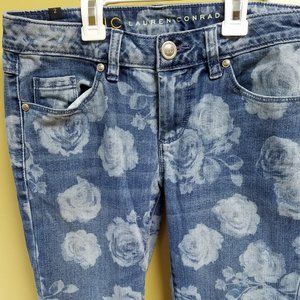 Lauren Conrad RosePrint Floral Pencil Skinny Jeans